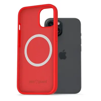 Kryt na mobil AlzaGuard Silicone Case Compatible with Magsafe pro iPhone 15 červený