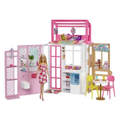 Mattel Barbie Skládací dům s panenkou a štěňátkem