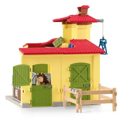 Set figurek a příslušenství Schleich Box pro poníky s hřebcem islandského poníka 42609