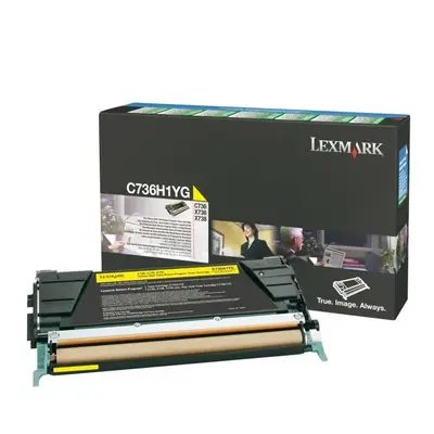 Lexmark originální toner C736H1YG, yellow, 10000str., high capacity, return, Lexmark C736, X736,