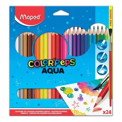 Pastelky MAPED Color Peps Aqua, 24 barev