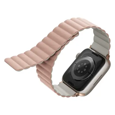 Řemínek Uniq Revix Reversible Magnetic řemínek pro Apple Watch 38/40/41mm růžový/béžový