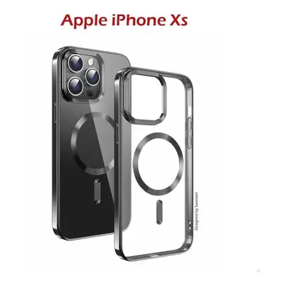 Kryt na mobil Swissten Clear Jelly MagStick Metallic pro iPhone Xs černé