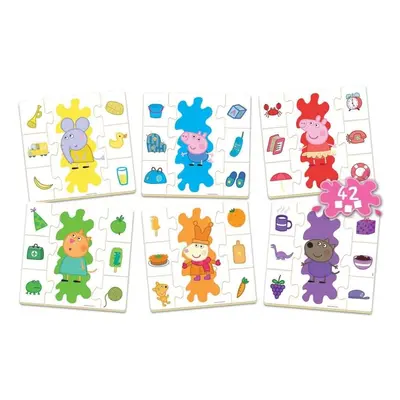 Puzzle Puzzle Prasátko Peppa: Učíme se barvy 6x7 dílků