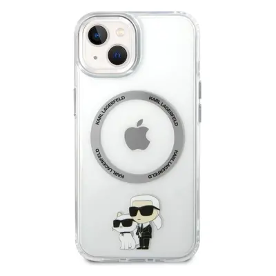 Kryt na mobil Karl Lagerfeld IML Karl and Choupette NFT MagSafe Zadní Kryt pro iPhone 15 Transpa