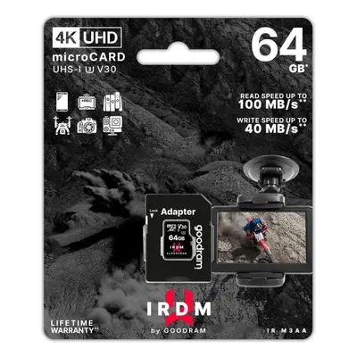 Paměťová karta IRDM by GOODRAM 64GB MicroSD karta UHS I U3 + adaptér