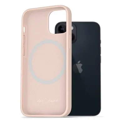 Kryt na mobil AlzaGuard Silicone Case Compatible with Magsafe pro iPhone 14 růžový