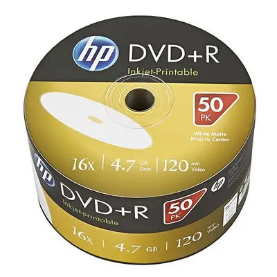 HP DVD+R, Inkjet Printable, DRE00070WIP-3, 4.7GB, 16x, bulk, 50-pack, 69304, 12cm, pro archivaci