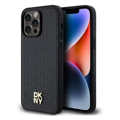 Kryt na mobil DKNY PU Leather Repeat Pattern Stack Logo Magsafe Zadní Kryt pro iPhone 13 Pro Max