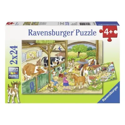 Puzzle Ravensburger 091959 Den na farmě 2x24 dílků