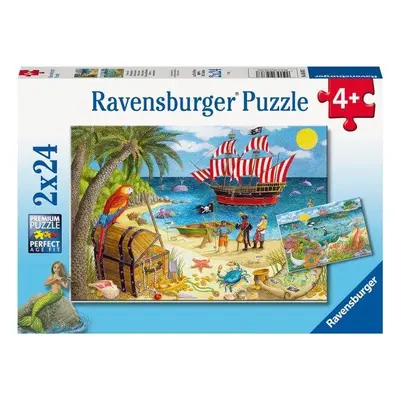 Puzzle Ravensburger Puzzle 056767 Piráti A Mořské Víly 2X24 Dílků