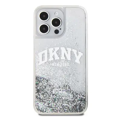 Kryt na mobil DKNY Liquid Glitter Arch Logo Zadní Kryt pro iPhone 15 Pro Max Transparent