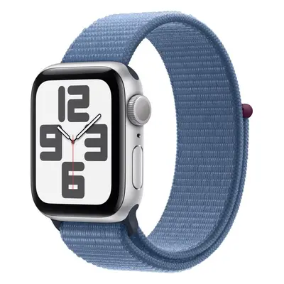 Chytré hodinky Apple Watch SE 40mm Stříbrný hliník s ledově modrým provlékacím sportovním řemínk