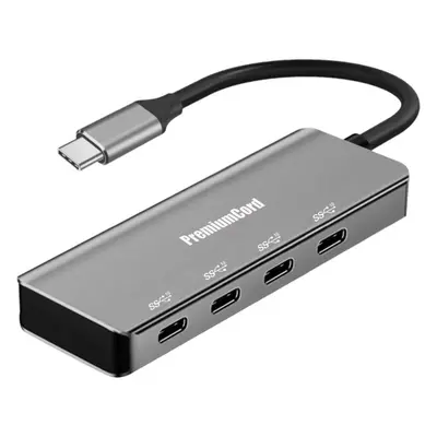 USB Hub PremiumCord 5G SuperSpeed Hub USB-C na 4x USB 3.2 C Aluminum