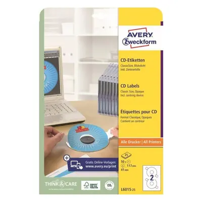 Etikety Avery Zweckform L6015-25 Samolepící etikety na CD