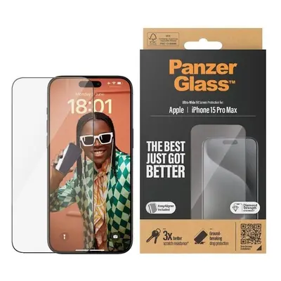 Ochranné sklo PanzerGlass Apple iPhone 15 Pro Max s instalačním rámečkem