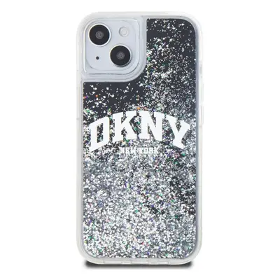 Kryt na mobil DKNY Liquid Glitter Arch Logo Zadní Kryt pro iPhone 14 Black