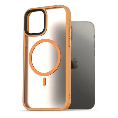 Kryt na mobil AlzaGuard Matte Case Compatible with MagSafe pro iPhone 12 / 12 Pro žlutý