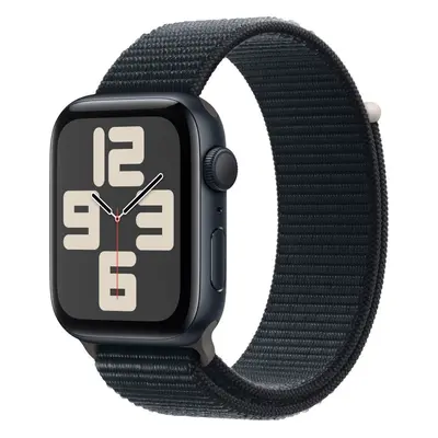 Chytré hodinky Apple Watch SE 44mm Temně inkoustový hliník s temně inkoustovým provlékacím sport