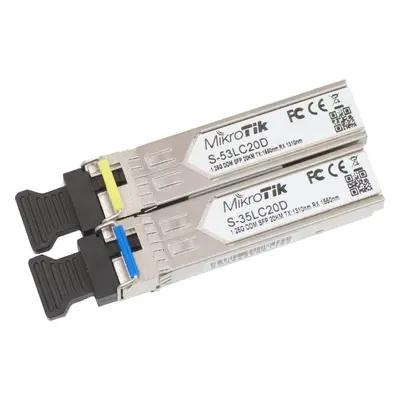 MikroTik SFP optický modul S-35/53LC20D, SM, 20km, 1.25G (pár)