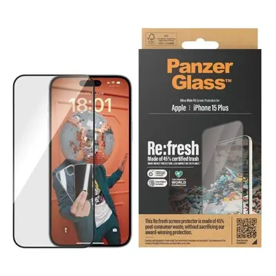 Ochranné sklo PanzerGlass Recycled Glass Apple iPhone 15 Plus s instalačním rámečkem