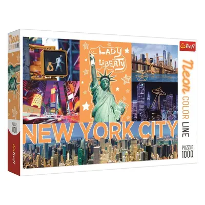 Puzzle Trefl Puzzle Neon Color Line New York 1000 dílků