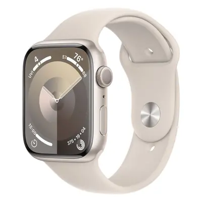 Chytré hodinky Apple Watch Series 9 45mm Hvězdně bílý hliník s hvězdně bílým sportovním řemínkem