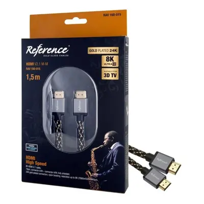 Velmi kvalitní kabel HDMI Reference RAV 160-015 1.5m, HDMI 2.1, pozlacené konektrory