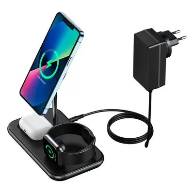 Nabíječka na hodinky ChoeTech MFM certified 3 in 1 Magnetic Wireless Charger for Iphone 12/13/14