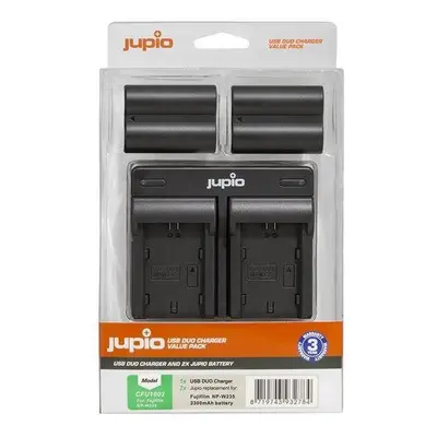 Baterie pro fotoaparát Jupio set 2x baterie Jupio NP-W235 - 2300 mAh s duální nabíječkou pro Fuj