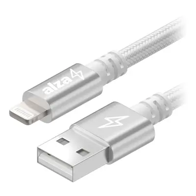 Datový kabel AlzaPower AluCore USB-A to Lightning MFi (C189) 3m stříbrný