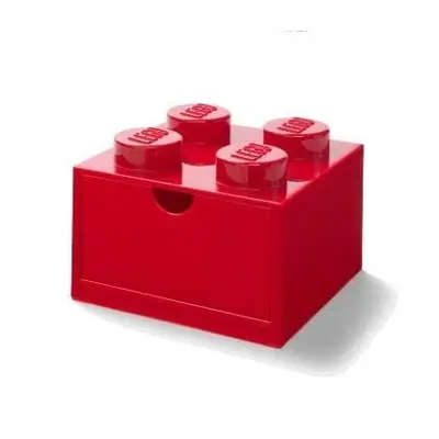 Úložný box LEGO stolní box 4 se zásuvkou červený