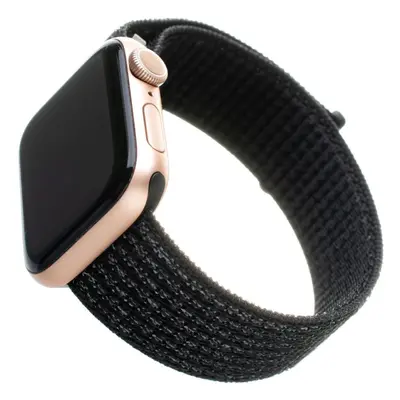 Řemínek FIXED Nylon Strap pro Apple Watch 38/40/41mm reflexně černý