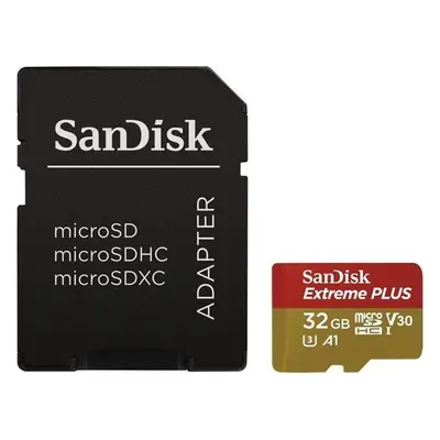 Paměťová karta SanDisk MicroSDHC 32GB Extreme Plus + SD adaptér