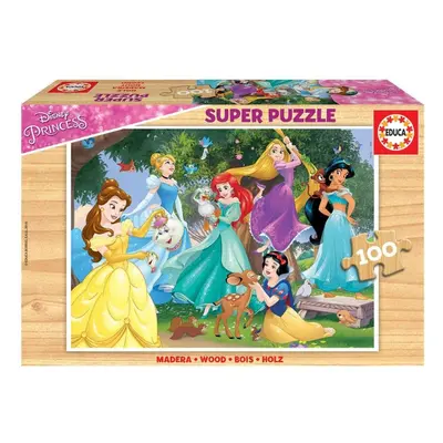 Puzzle Educa Dřevěné puzzle Disney Princezny 100 dílků