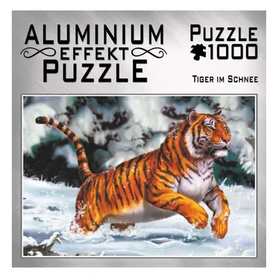 Puzzle Metalické puzzle Tygr ve sněhu 1000 dílků