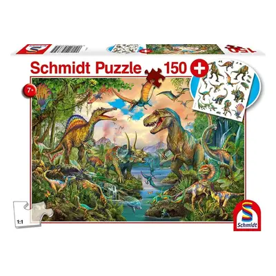 Puzzle Schmidt Puzzle Dinosauři 150 dílků + dárek (tetovačky)