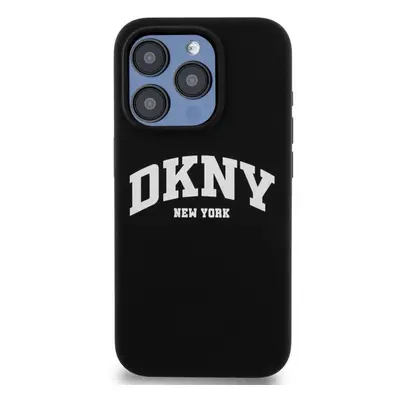 Kryt na mobil DKNY Liquid Silicone Arch Logo MagSafe Zadní Kryt pro iPhone 15 Pro Black