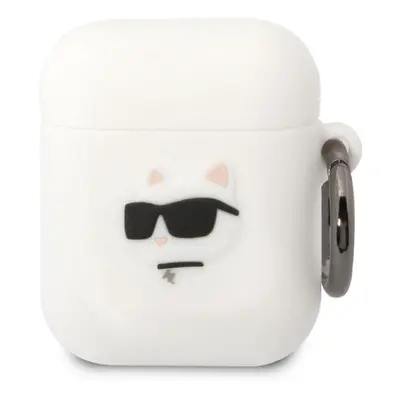 Pouzdro na sluchátka Karl Lagerfeld 3D Logo NFT Choupette Head Silikonové Pouzdro pro Airpods 1/