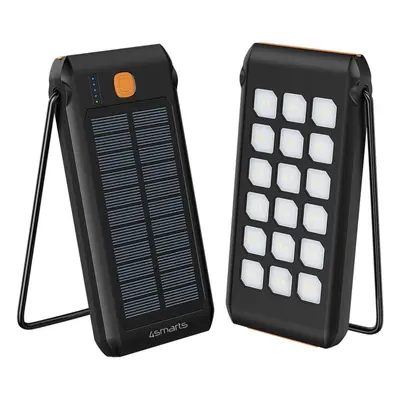 Powerbanka 4smarts Solar TitanPack Flex 10000mAh with Stand and Flashlight black / orange