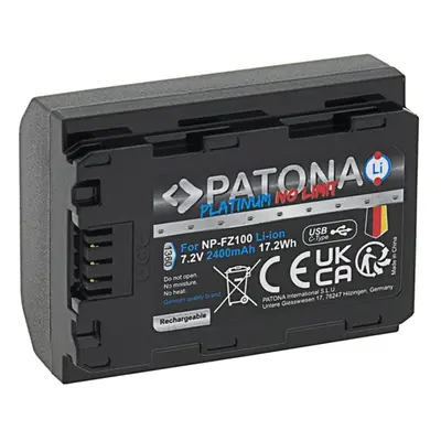 Baterie pro fotoaparát PATONA baterie pro Sony NP-FZ100 2400mAh Li-Ion Platinum USB-C nabíjení