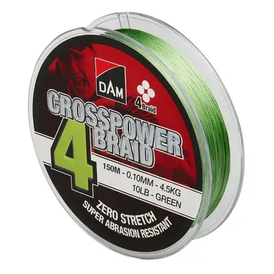 DAM Šňůra Crosspower 4-Braid Green 150m 0,10mm 4,5kg 10lb