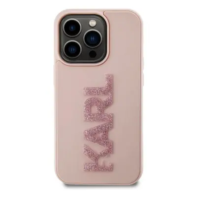 Kryt na mobil Karl Lagerfeld 3D Rubber Glitter Logo Karl Zadní Kryt pro iPhone 15 Pro Max Pink