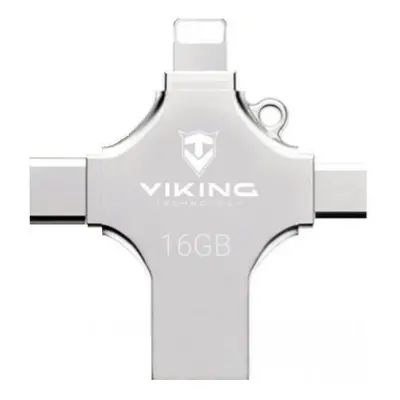 Flash disk Viking USB Flash Disk 16GB 4v1 stříbrný