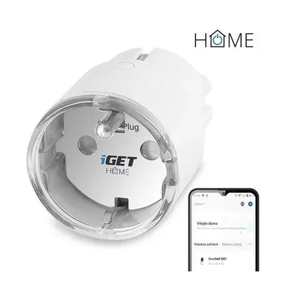 Chytrá zásuvka iGET HOME Power 1 - chytrá Wi-Fi zásuvka 230V s měřením spotřeby, 3680W