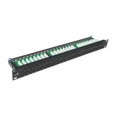 Patch panel Datacom Patch panel 19" UTP 48 port CAT5E DUAL 1U BK (8x6p)