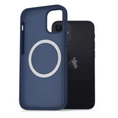 Kryt na mobil AlzaGuard Silicone Case Compatible with Magsafe pro iPhone 12 Mini modrý