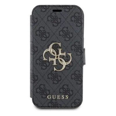 Pouzdro na mobil Guess PU 4G Metal Logo Book Pouzdro pro iPhone 15 Grey