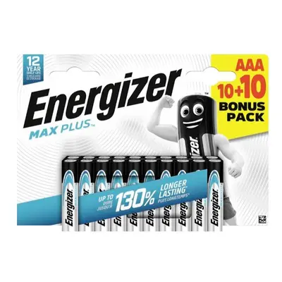 Jednorázová baterie Energizer Max Plus AAA/LR03 alkalicko-manganová, 20ks