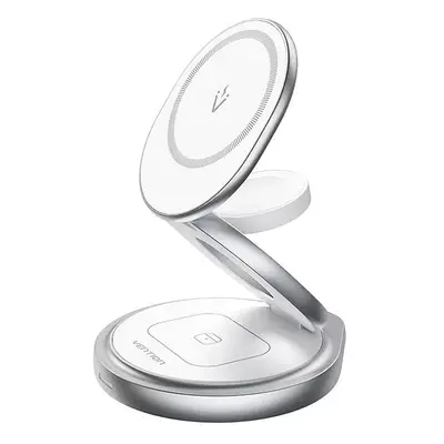 MagSafe bezdrátová nabíječka Vention 3in1 360° Wireless Folding MagCharger, White